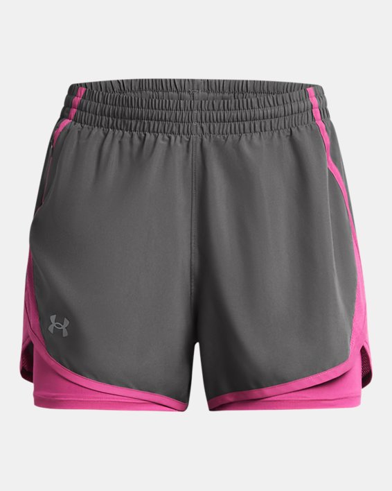 Women's UA Fly-By 2-in-1 Shorts, Gray, pdpMainDesktop image number 4